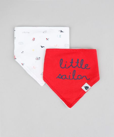 Kit de 2 Babadores Infantis Estampados Multicor - Único Menor preço em Kit de 2 Babadores Infantis Estampados Multicor - Único