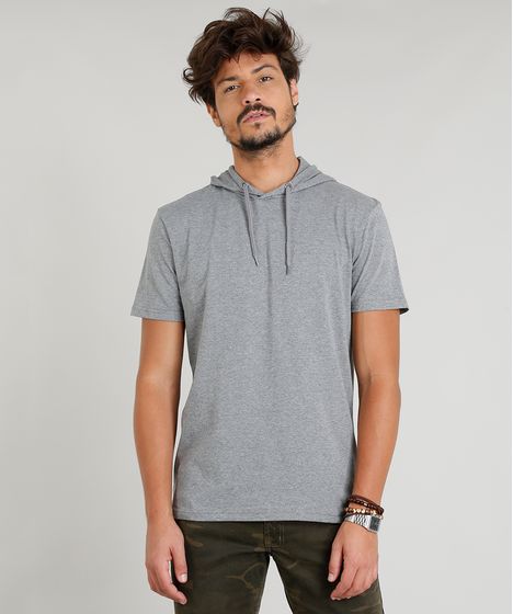 camiseta manga curta com capuz masculina