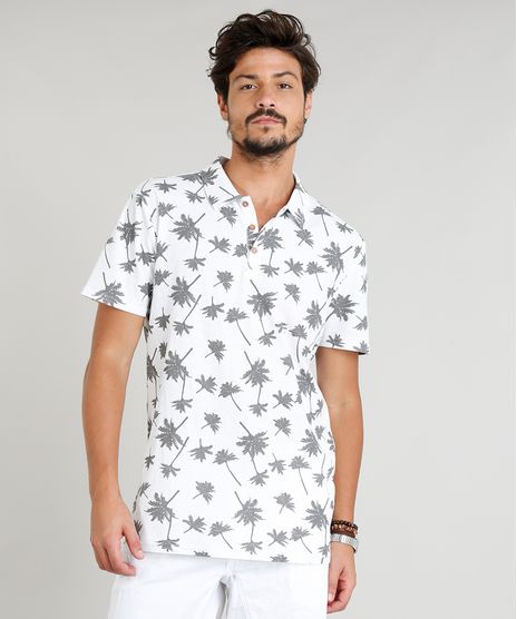 Polo-Masculina-em-Piquet-Estampada-de-Coqueiros-Manga-Curta-Off-White-9268549-Off_White_1