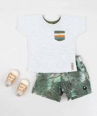 Camiseta-Infantil-Agua-de-Coco-Tal-Pai-Tal-Filho-com-Bolso-Listrado-Manga-Curta-Gola-Careca-Cinza-Mescla-9343833-Cinza_Mescla_3
