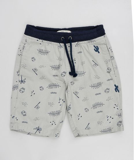 Bermuda-Infantil-Estampada-de-Pirata-com-Bolsos-Cinza-9315391-Cinza_1