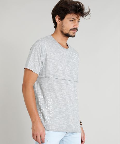 Camiseta-Masculina-com-Recorte-Manga-Curta-Gola-Careca-Cinza-Mescla-9314845-Cinza_Mescla_1