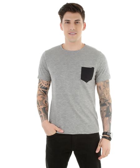 Camiseta-Flame-com-Bolso-Cinza-Mescla-8331431-Cinza_Mescla_1