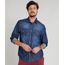 Camisa-Jeans-Masculina-com-Recortes-Manga-Longa-Gola-Esporte-Azul-Escuro-9308414-Azul_Escuro_1