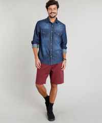 Camisa-Jeans-Masculina-com-Recortes-Manga-Longa-Gola-Esporte-Azul-Escuro-9308414-Azul_Escuro_3