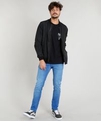 Camiseta-Masculina-com-Bolso-Estampado-de-Esqueleto-Manga-Curta-Decote-Careca-Preta-9380497-Preto_3