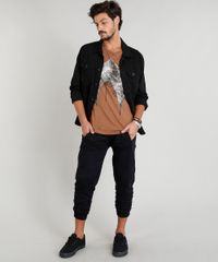 Calca-Masculina-em-Moletom-Jogger-com-Ziper-no-Bolso-Preta-9370641-Preto_3