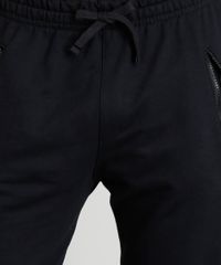 Calca-Masculina-em-Moletom-Jogger-com-Ziper-no-Bolso-Preta-9370641-Preto_4