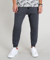 Calca-Masculina-em-Moletom-Jogger-com-Ziper-no-Bolso-Cinza-Mescla-Escuro-9370641-Cinza_Mescla_Escuro_1