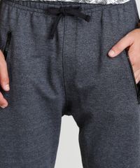 Calca-Masculina-em-Moletom-Jogger-com-Ziper-no-Bolso-Cinza-Mescla-Escuro-9370641-Cinza_Mescla_Escuro_4