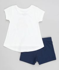 Conjunto-Infantil-Pequena-Sereia-Ariel-de-Blusa-Manga-Curta-Branca---Short-em-Moletom-Azul-Marinho-9370443-Azul_Marinho_2