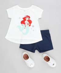 Conjunto-Infantil-Pequena-Sereia-Ariel-de-Blusa-Manga-Curta-Branca---Short-em-Moletom-Azul-Marinho-9370443-Azul_Marinho_3