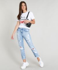Blusa-Feminina-com-Estampa-Lunar-Manga-Curta-Decote-Redondo-Branca-9374900-Branco_3