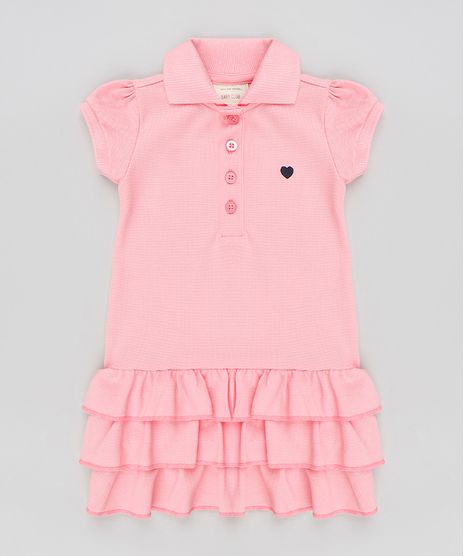 Vestido-Polo-Infantil-com-Babados-em-Piquet-Manga-Curta-Rosa-9259828-Rosa_1