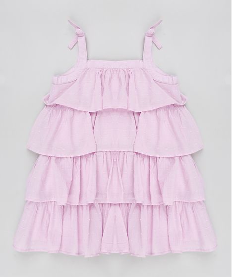 vestido infantil com 3 babados