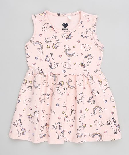 Vestido-Infantil-Estampado-de-Unicornio-Sem-Manga-Rosa-9300344-Rosa_1