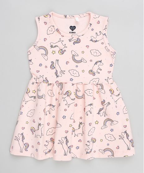 Vestido-Infantil-Estampado-de-Unicornio-Sem-Manga-Rosa-9300344-Rosa_1