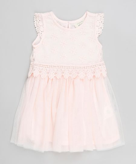 Vestido-Infantil-em-Tule-com-Renda-Sem-Manga--Rose-9200172-Rose_1