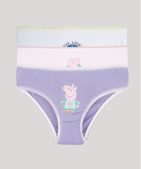 Kit-de-3-Calcinhas-Infantis-Peppa-Pig-Multicor-9352606-Multicor_1