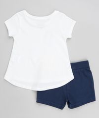 Conjunto-Infantil-Branca-de-Neve-de-Blusa-Manga-Curta-Branca---Short-em-Moletom-Azul-Marinho-9370442-Azul_Marinho_2