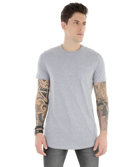 Camiseta-Longa-com-Bolso-Cinza-Mescla-8304740-Cinza_Mescla_1