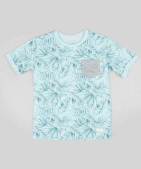 Camiseta-Infantil-Estampada-Tropical-com-Bolso-Manga-Curta-Gola-Careca-Verde-Agua-9328080-Verde_Agua_1