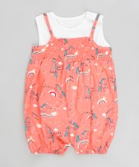 Conjunto-Infantil-de-Body-Sem-Manga-Off-White---Jardineira-Estampada-de-Unicornio-Coral-9121664-Coral_1