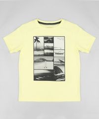 Camiseta-Infantil-Estampa--Praia--Manga-Curta-Gola-Careca-Amarela-9420592-Amarelo_1