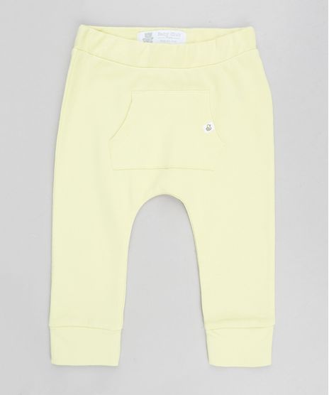 Calca-Infantil-Jogger-de-Malha-com-Bolso-Amarelo-Claro-9208954-Amarelo_Claro_1