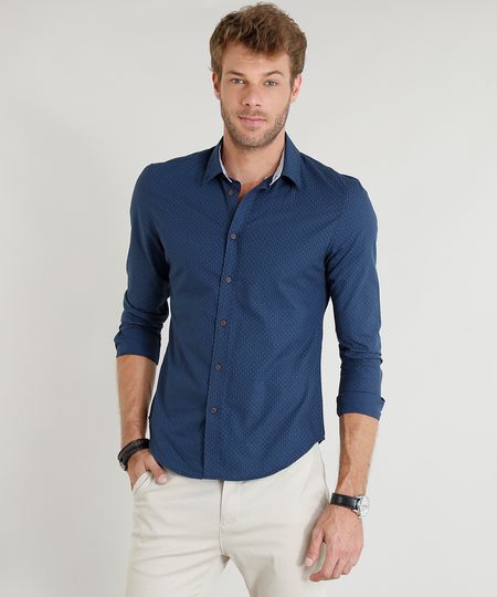 Camisa-Masculina-Slim-Estampada-Mini-Print-de-Poas-Manga-Longa-Azul-Marinho-9253848-Azul_Marinho_1 Camisa-Masculina-Slim-Estampada-Mini-Print-de-Poas-Manga-Longa-Azul-Marinho-9253848-Azul_Marinho_1