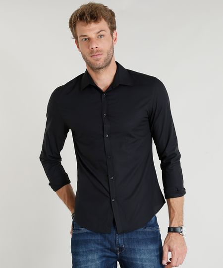 Camisa-Masculina-Slim-Manga-Longa-Preta-7683136-Preto_1 Camisa-Masculina-Slim-Manga-Longa-Preta-7683136-Preto_1