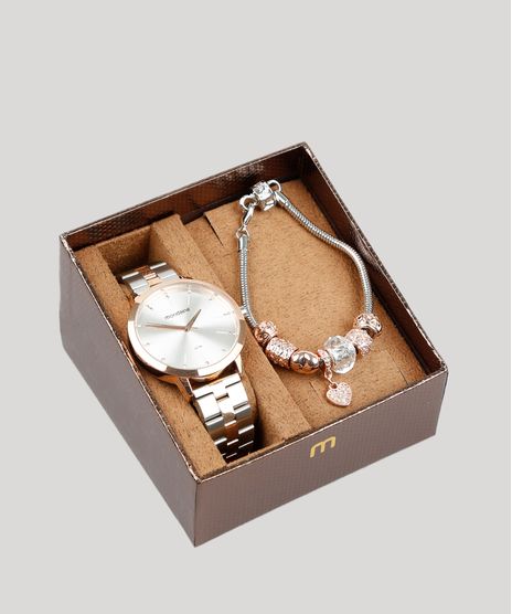 Kit-de-Relogio-Analogico-Mondaine-Feminino---Pulseira---53659LPMVGE4K-Rose-9401124-Rose_1