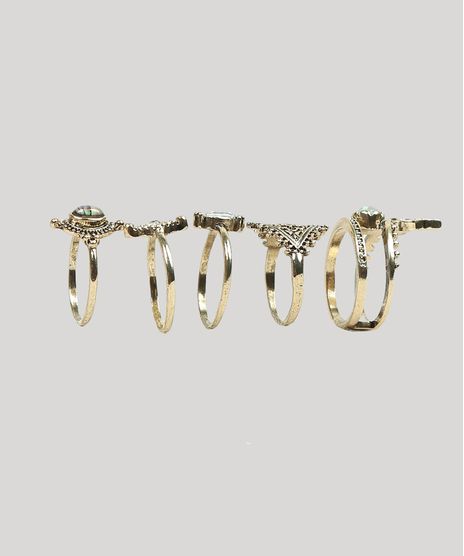 Kit-de-5-Aneis-Femininos-Dourado-9261937-Dourado_1
