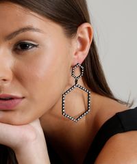 Brinco-Feminino-Longo-Geometrico-com-Strass-Preto-9276462-Preto_2