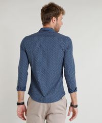 Camisa-Masculina-Slim-Estampada-Mini-Print-Manga-Longa-Azul-Marinho-9253696-Azul_Marinho_2