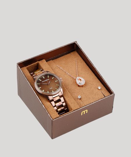 Kit-de-Relogio-Analogico-Mondaine-Feminino---Brinco---Colar---53663LPMVME3K-Marrom-9401162-Marrom_1 Kit-de-Relogio-Analogico-Mondaine-Feminino---Brinco---Colar---53663LPMVME3K-Marrom-9401162-Marrom_1