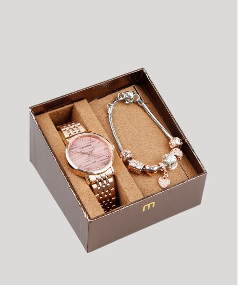 Kit-de-Relogio-Analogico-Mondaine-Feminino---Pulseira---53651LPMVRE2KA-Rose-9401152-Rose_1