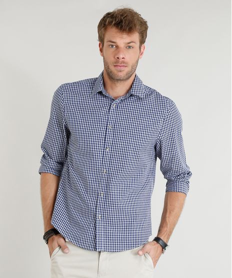 Camisa-Masculina-Comfort-Xadrez-Manga-Longa-Azul-Marinho-9253842-Azul_Marinho_1
