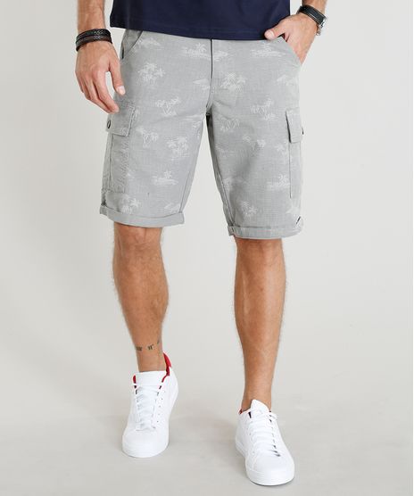 Bermuda-Cargo-Masculina-Estampada-de-Coqueiros-Cinza-9308309-Cinza_1