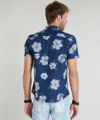 Camisa-Masculina-Comfort-Estampada-Floral-Manga-Curta-Azul-Marinho-9223081-Azul_Marinho_2