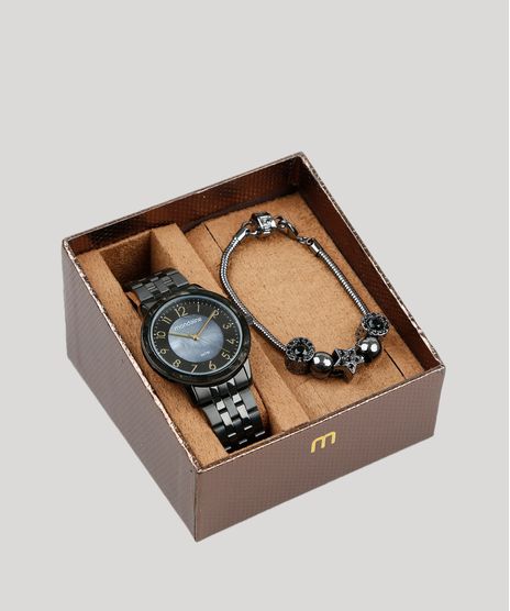 Kit-de-Relogio-Analogico-Mondaine-Feminino---Pulseira---53658LPMVPE3K-Preto-9401102-Preto_1