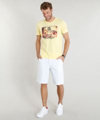 Camiseta-Masculina--Summer-Paradise--Manga-Curta-Gola-Careca-Amarela-9374282-Amarelo_3