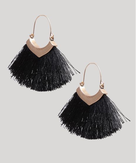 Brinco-Feminino-com-Tassel-Preto-9261675-Preto_1