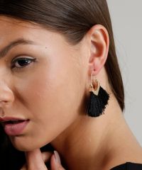 Brinco-Feminino-com-Tassel-Preto-9261675-Preto_2