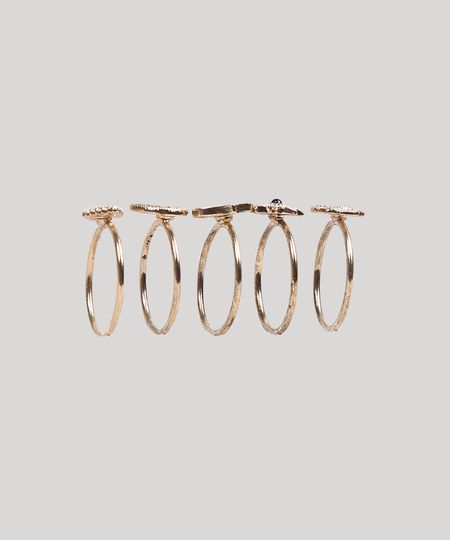 Kit-de-5-Aneis-Femininos-com-Pingentes-da-Sorte-Dourado-9266343-Dourado_1