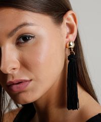 Brinco-Feminino-Longo-com-Tassel-Preto-9261801-Preto_2