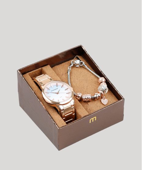 Kit-de-Relogio-Analogico-Mondaine-Feminino---Pulseira---53732LPMGRE1K-Rose-9401207-Rose_1