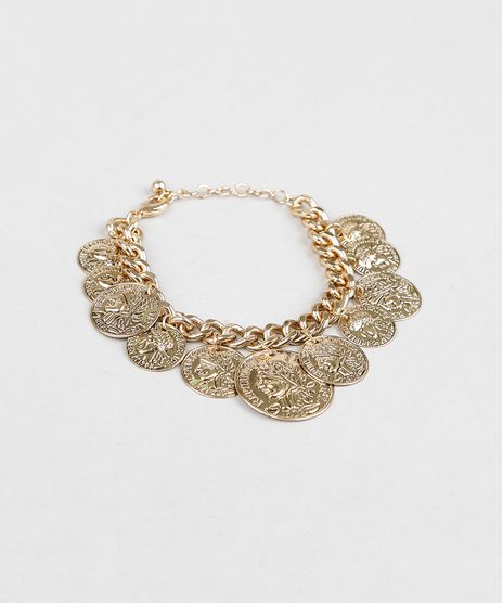 Pulseira-Feminina-com-Pingente-de-Moeda-Dourada-9261871-Dourado_1
