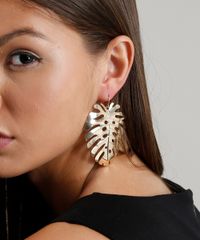 Brinco-Feminino-Folha-Costela-de-Adao-Dourado-9293603-Dourado_2