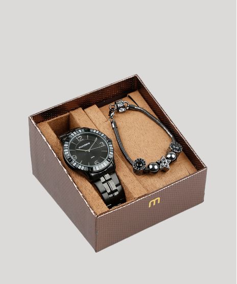 Kit-de-Relogio-Analogico-Mondaine-Feminino---Pulseira---53729LPMGPE2K-Preto-9401087-Preto_1